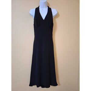 VTG Evan-Picone Black Halter Midi Dress Size 6 Beaded Babydoll Y2K‎